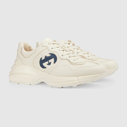 Baskets En Cuir Rhyton Avec Logo Gucci Pour Homme - Luxery Shop