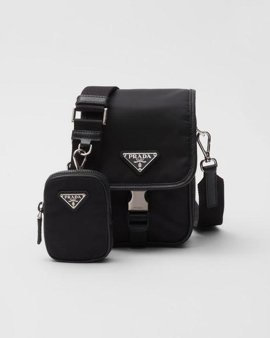 Sac porté épaule en Re-Nylon et cuir Saffiano Prada — image 1
