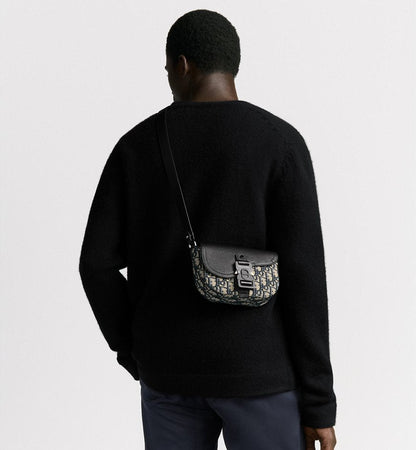 Mini sac Messenger à rabat Saddle Noir et Beige Dior — image 2