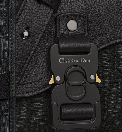 Mini sac Messenger à rabat Saddle Noir Dior — image 6
