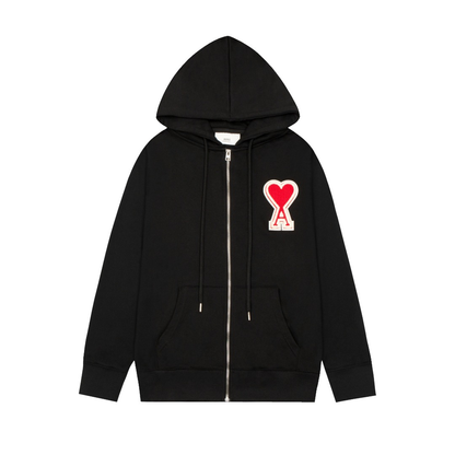 Veste Ami Paris Noir Cœur Rouge — image 1