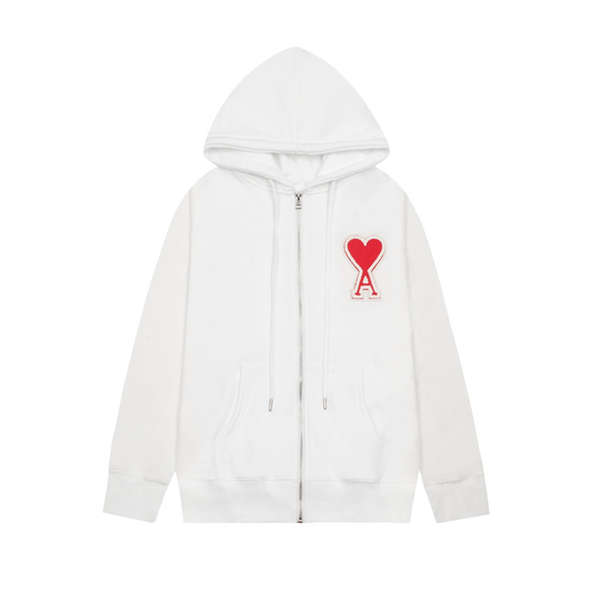 Veste Ami Paris Blanc Cœur Rouge — image 1