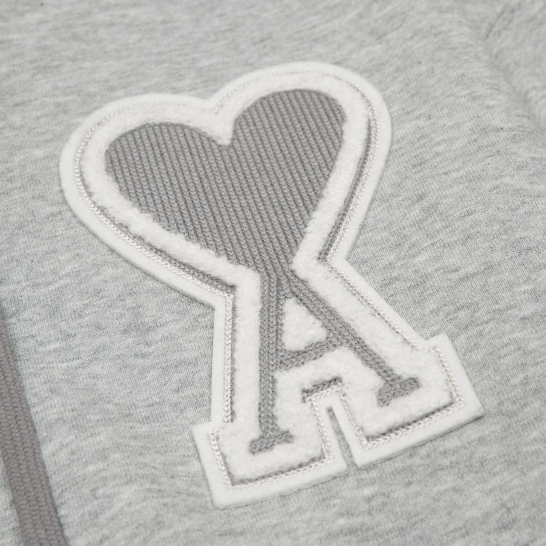 Veste Ami Paris Gris Cœur Gris — image 5
