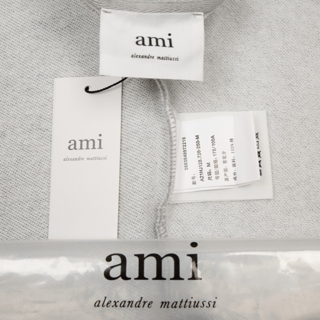 Veste Ami Paris Gris Cœur Gris — image 7