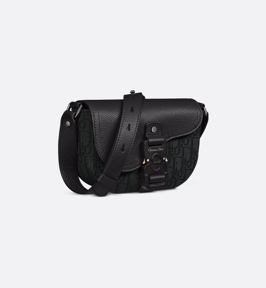 Mini sac Messenger à rabat Saddle Noir Dior — image 3