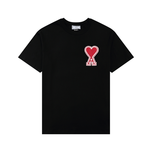 T-shirt Ami Paris Noir Cœur Rouge — image 1