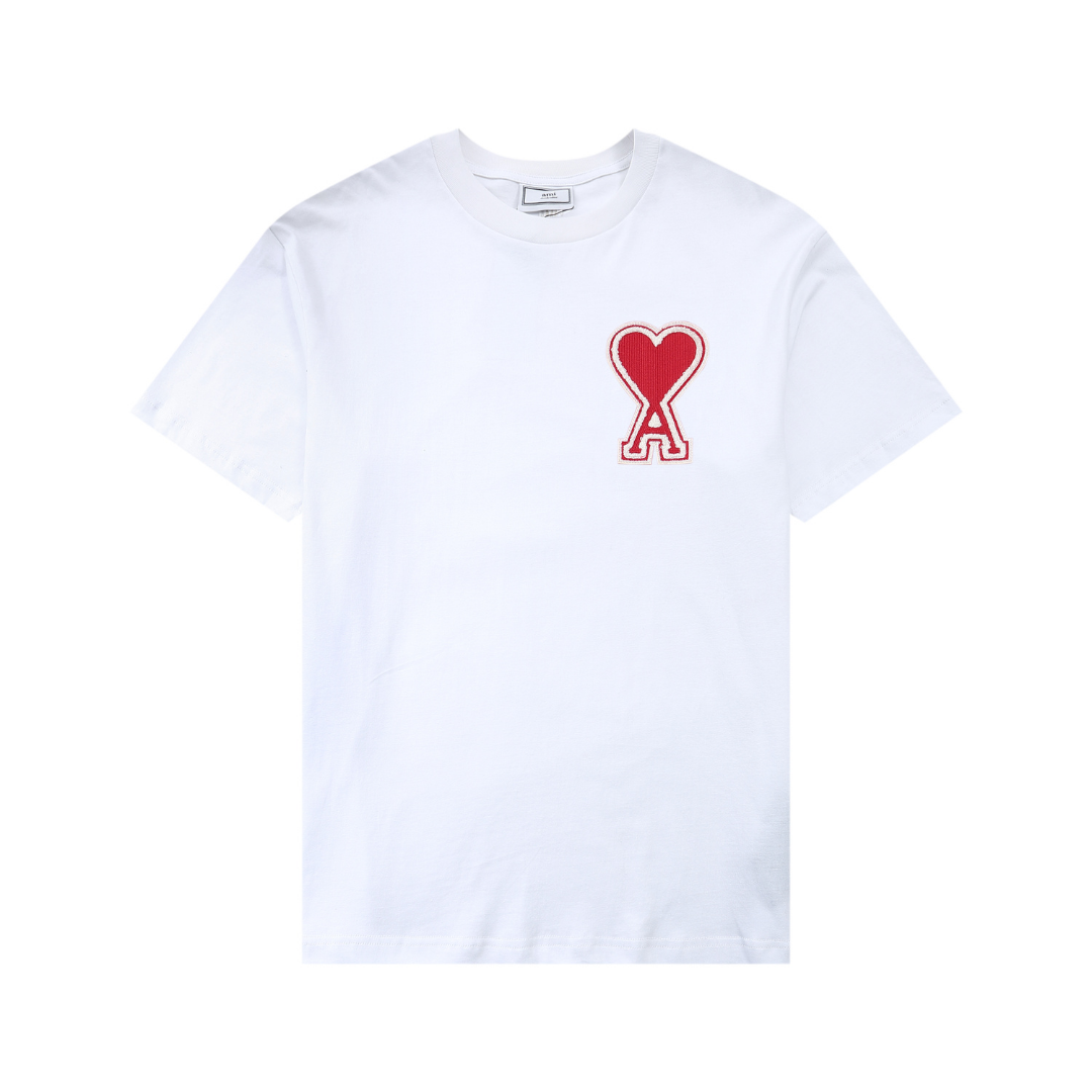 T-shirt Ami Paris Blanc Coeur Rouge — image 1
