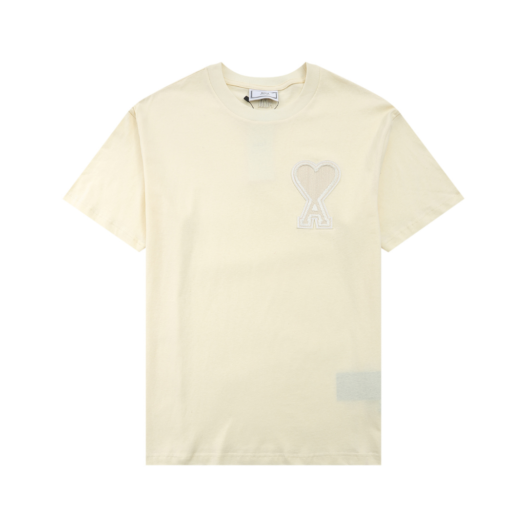 T-shirt Ami Paris Beige Coeur Beige — image 1