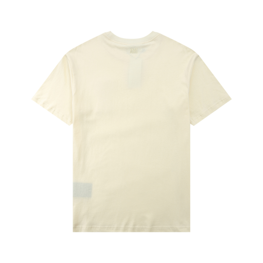 T-shirt Ami Paris Beige Coeur Beige — image 2