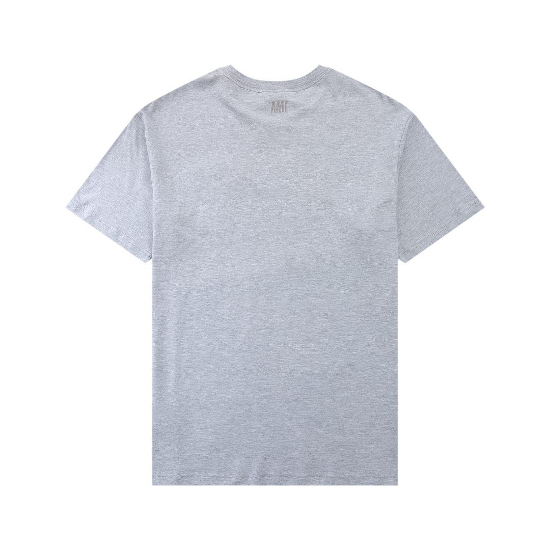 T-shirt Ami Paris Gris Coeur Gris — image 2