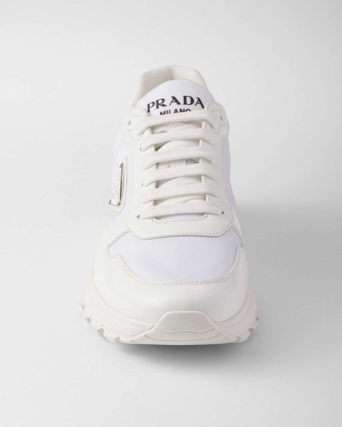 Basket Prada Blanc en cuir brossé - basket Prada