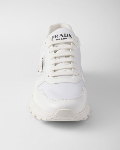 Basket Prada Blanc en cuir brossé - basket Prada