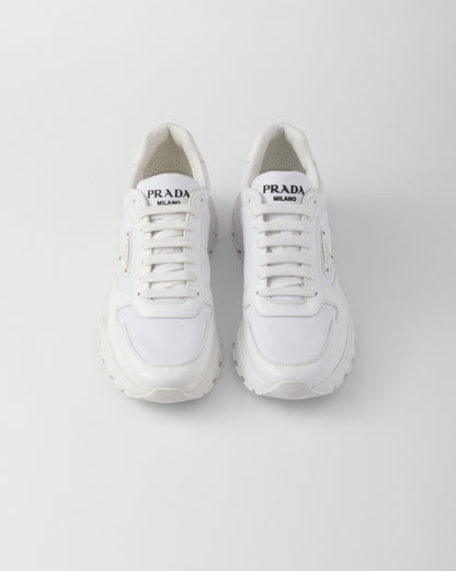 Basket Prada Blanc en cuir brossé - basket Prada