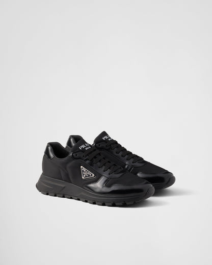 Basket Prada Noir en cuir brossé - basket Prada