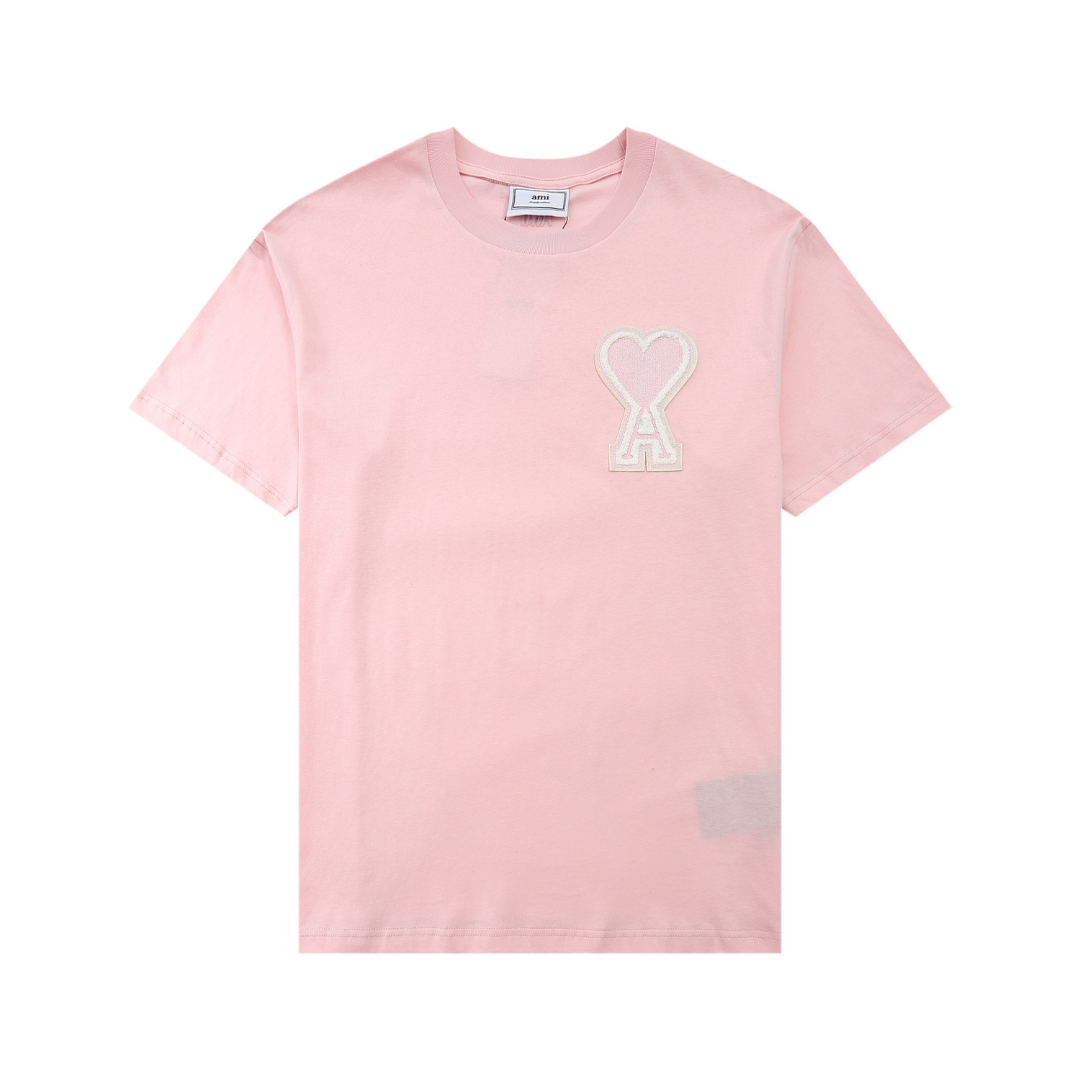 T-shirt Ami Paris Rose Coeur Rose — image 1