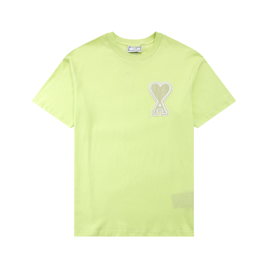 T-shirt Ami Paris Jaune Coeur Blanc — image 1