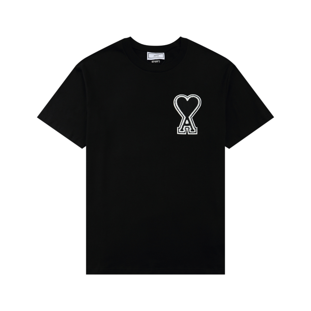 T-shirt Ami Paris Noir Coeur Noir — image 1
