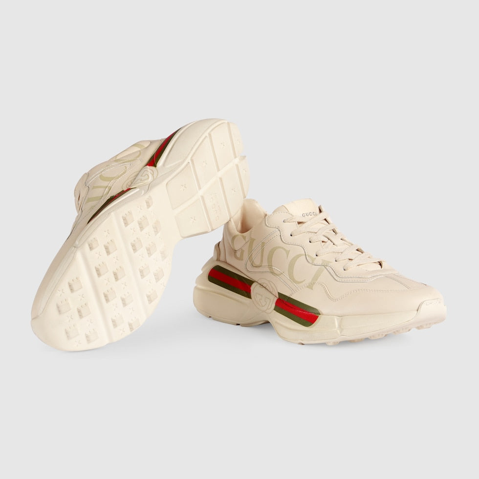 Baskets En Cuir Rhyton Avec Logo Gucci Pour Homme - Luxery Shop