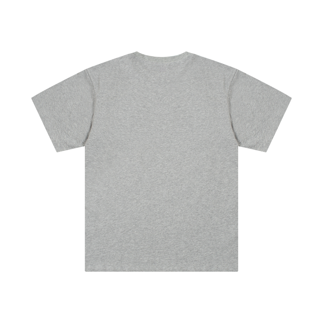 T-shirt Ami Paris Gris Cœur Rouge — image 2