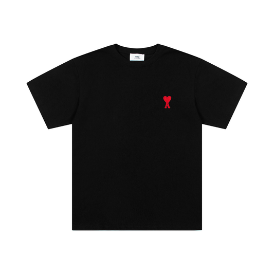 T-shirt Ami Paris Noir Cœur Rouge Little — image 1
