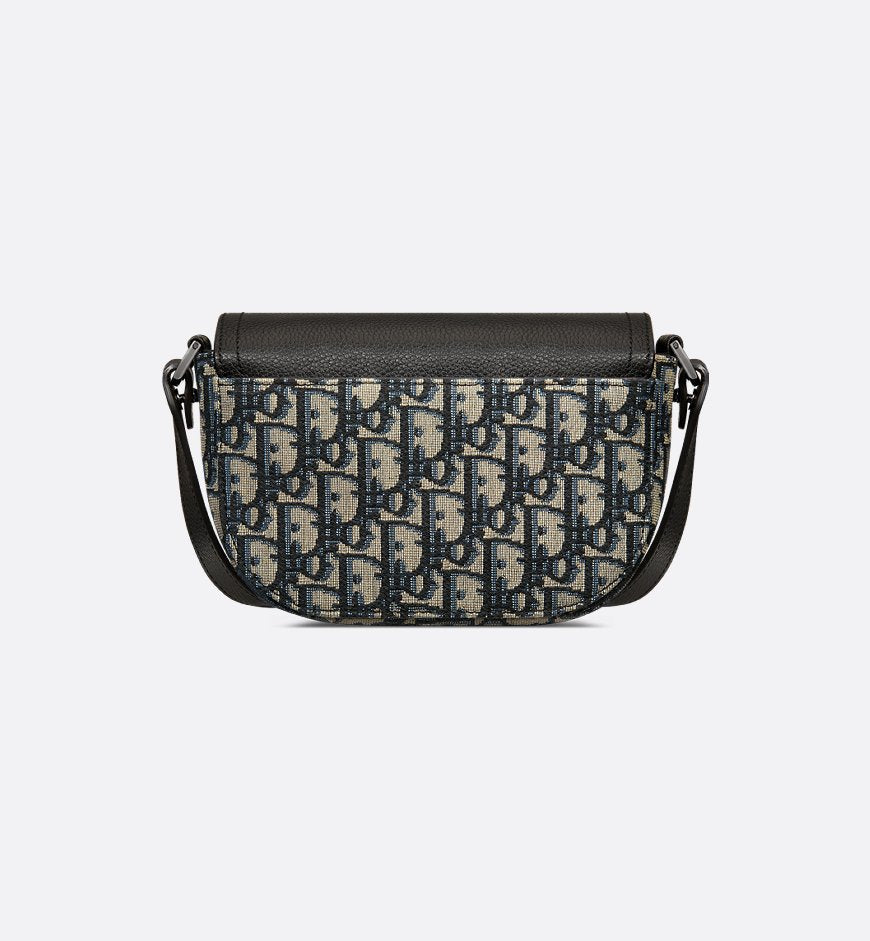 Mini sac Messenger à rabat Saddle Noir et Beige Dior — image 4
