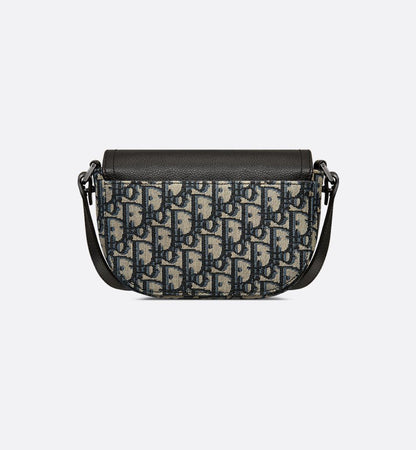 Mini sac Messenger à rabat Saddle Noir et Beige Dior — image 4