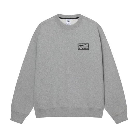 Stussy x Nike Fleece Crew Dark Grey Heather — image 1