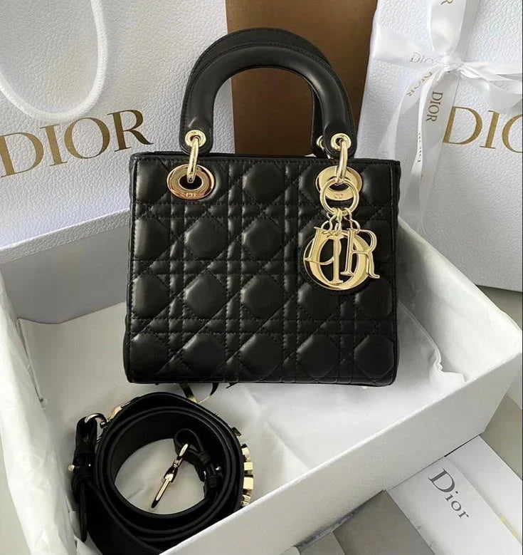 Sac Dior Lady Noir Finition Or — image 2
