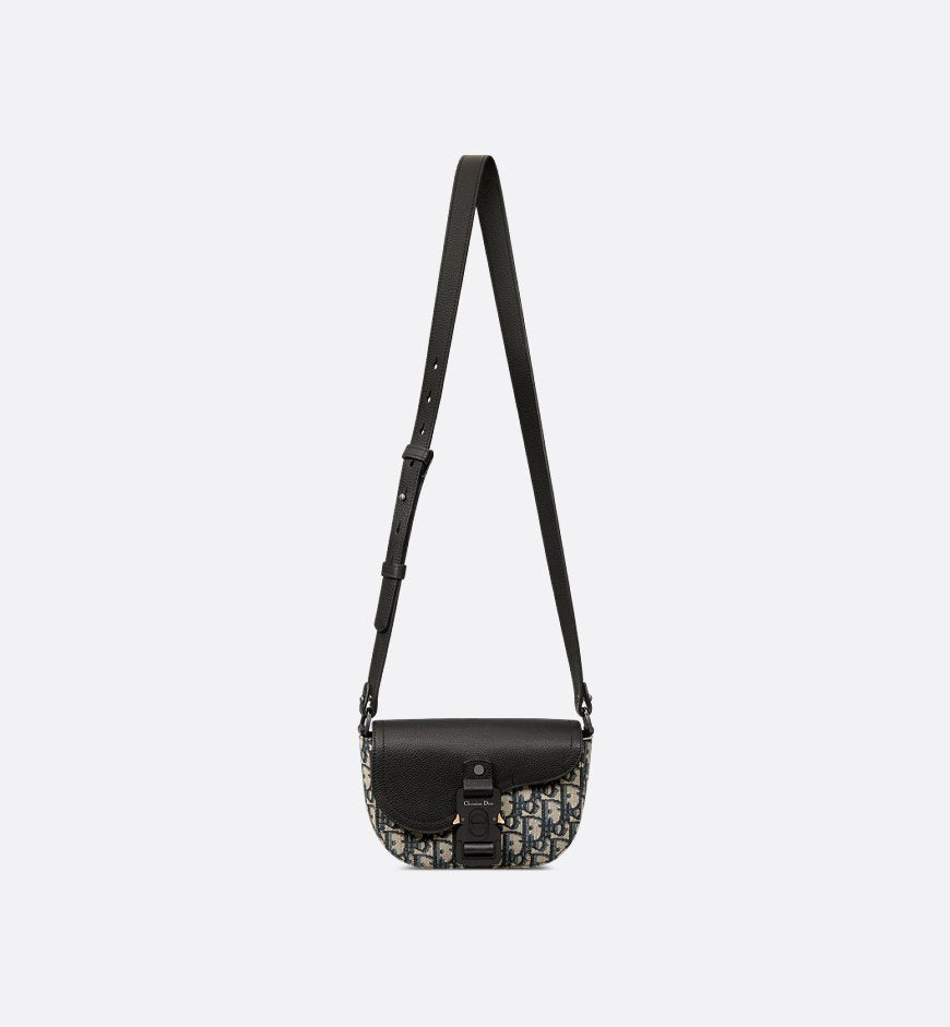 Mini sac Messenger à rabat Saddle Noir et Beige Dior — image 7