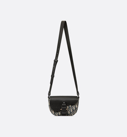 Mini sac Messenger à rabat Saddle Noir et Beige Dior — image 7