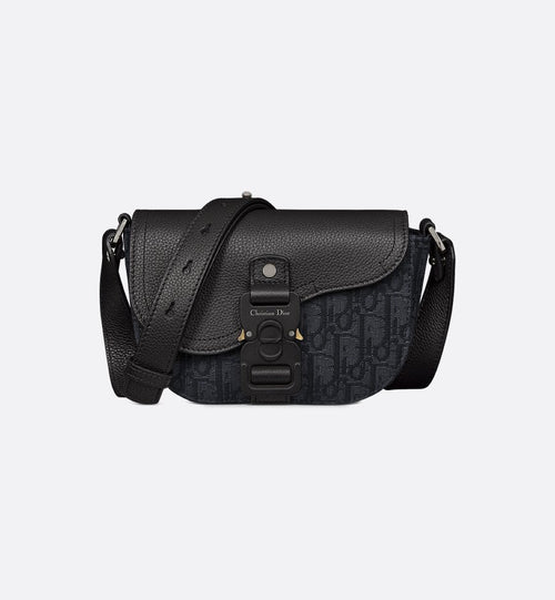 Mini sac Messenger à rabat Saddle Noir Dior — image 1
