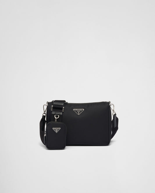 Sac porté épaule en Re-Nylon et cuir Saffiano Prada — image 1