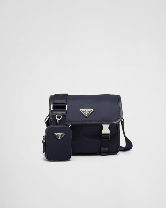 Sac porté épaule en Re-Nylon et cuir Saffiano Prada — image 1