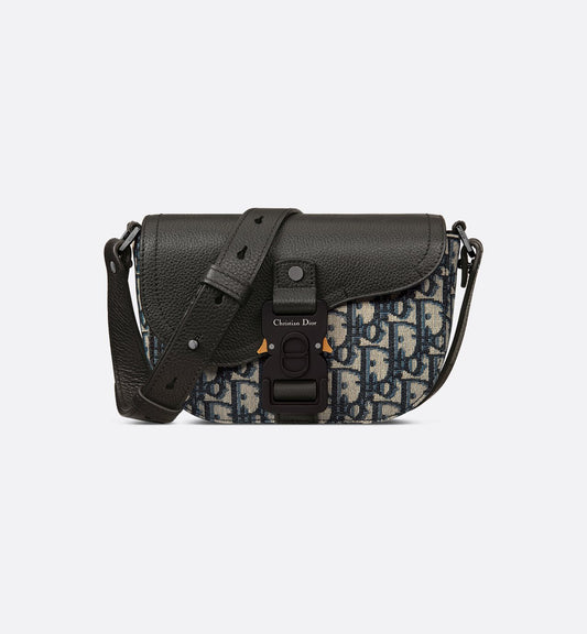 Mini sac Messenger à rabat Saddle Toile Dior — image 1