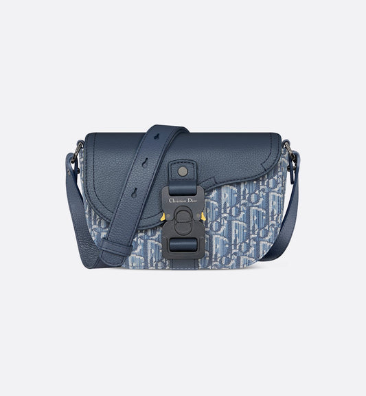 Mini sac Messenger à rabat Saddle Toile Dior — image 1