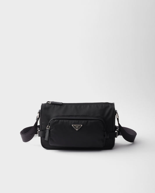Sac de taille moyenne porté épaule en Re-Nylon et cuir Saffiano Prada — image 1