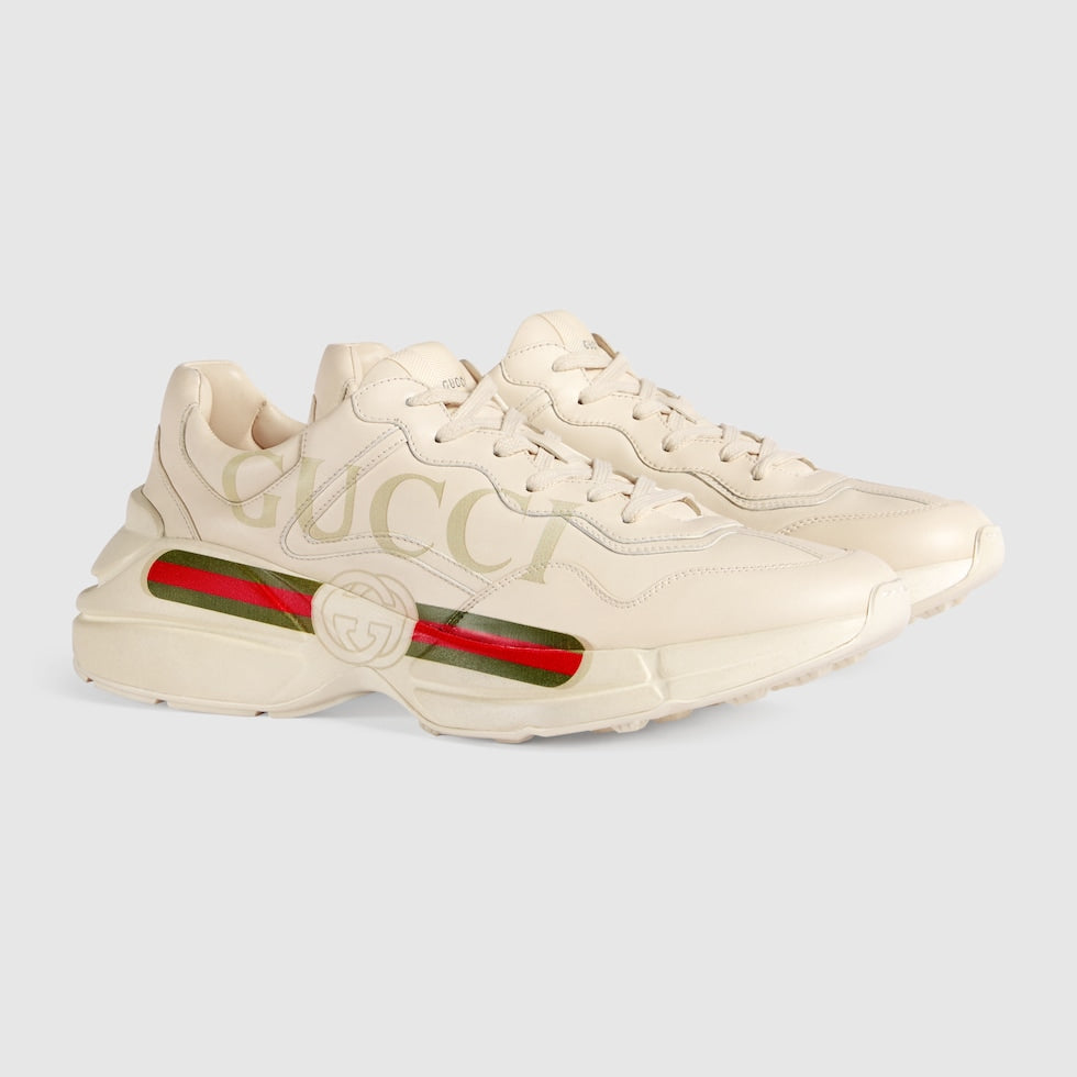 Baskets En Cuir Rhyton Avec Logo Gucci Pour Homme - Luxery Shop