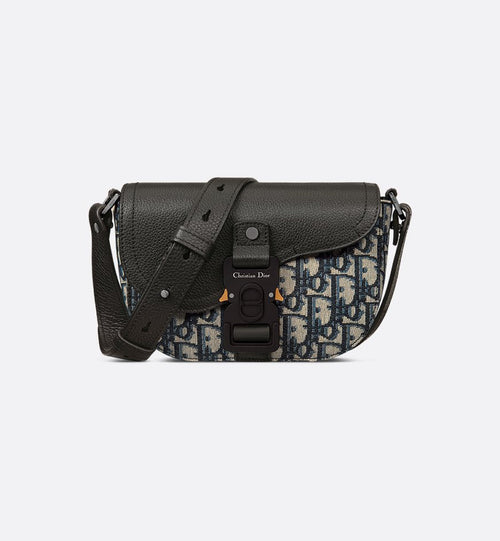 Mini sac Messenger à rabat Saddle Noir et Beige Dior — image 1