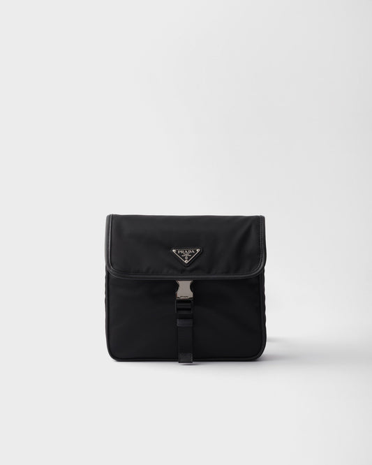 Sac porté épaule en Re-Nylon et cuir Saffiano Prada — image 1