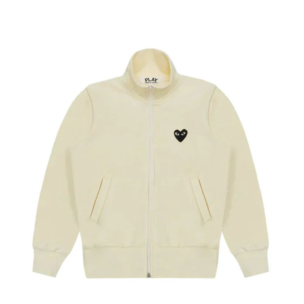 Comme des Garcons Play Big Black Heart Zip Up Sweatshirt Ivory — image 1