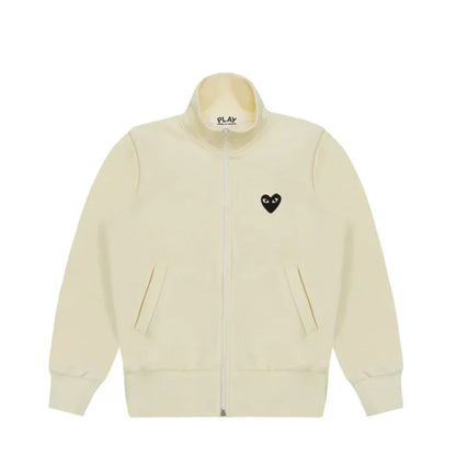 Comme des Garcons Play Big Black Heart Zip Up Sweatshirt Ivory — image 1