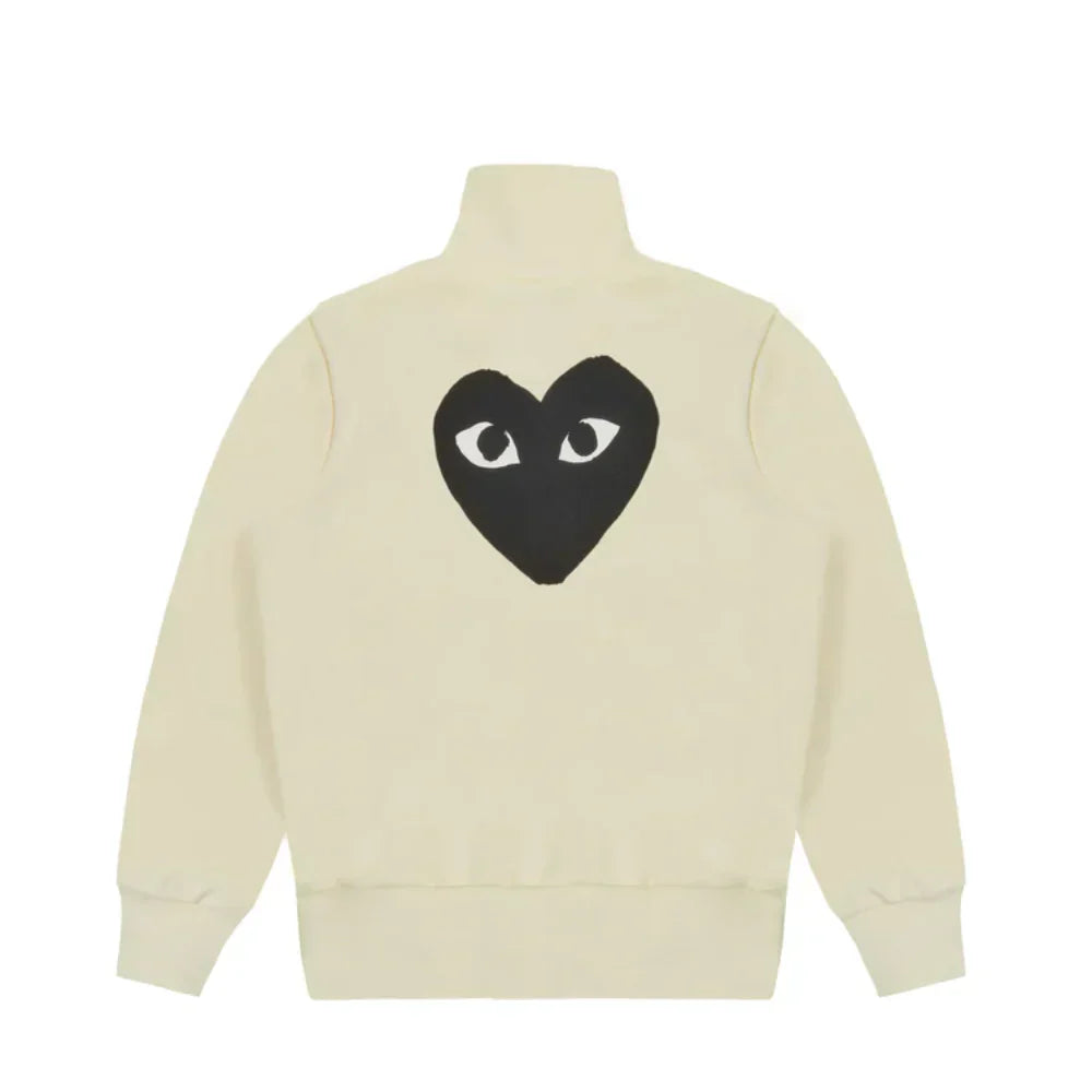 Comme des Garcons Play Big Black Heart Zip Up Sweatshirt Ivory — image 2