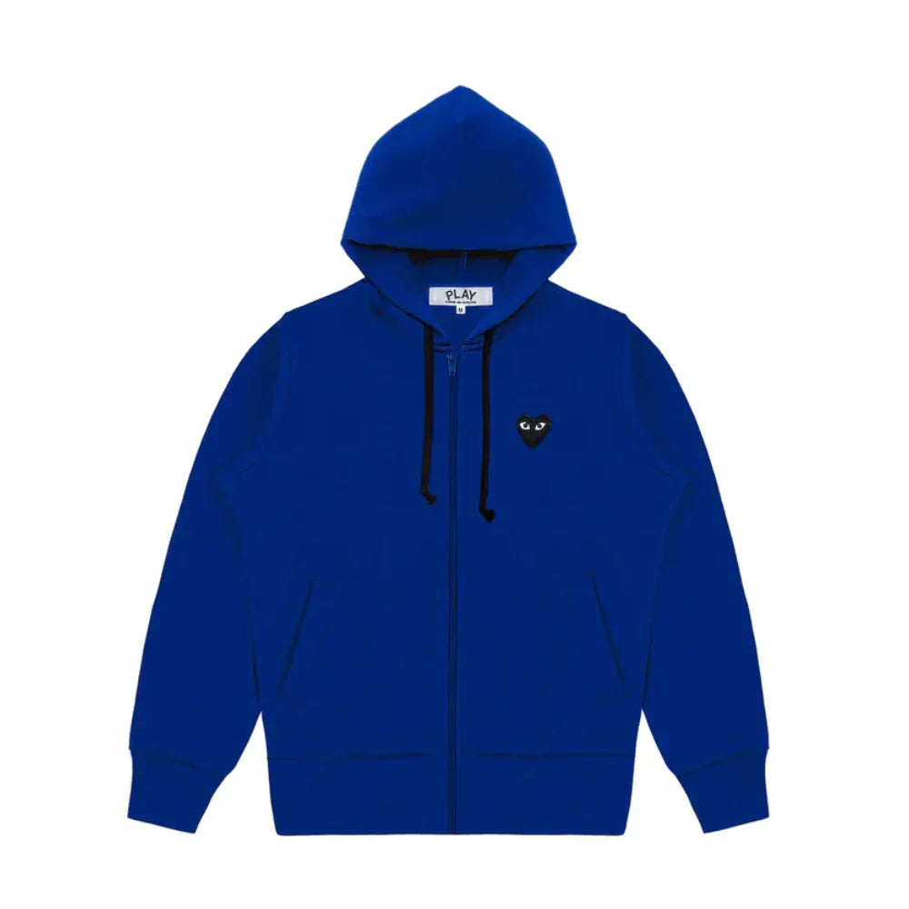 Comme des Garcons Play Big Black Heart Zip Up Hoodie Navy — image 1