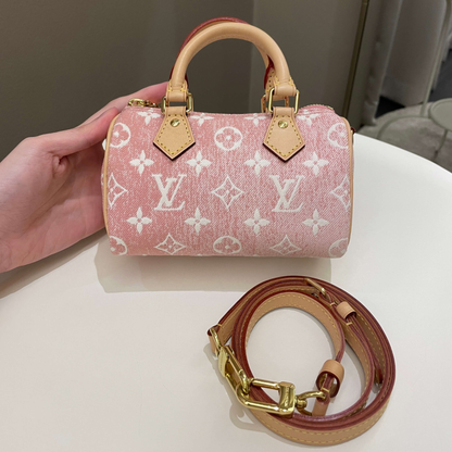 Sac Louis Vuitton Nano Speedy Rose — vue 3