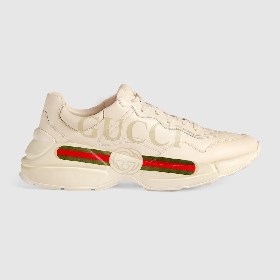 Baskets En Cuir Rhyton Avec Logo Gucci Pour Homme - Luxery Shop