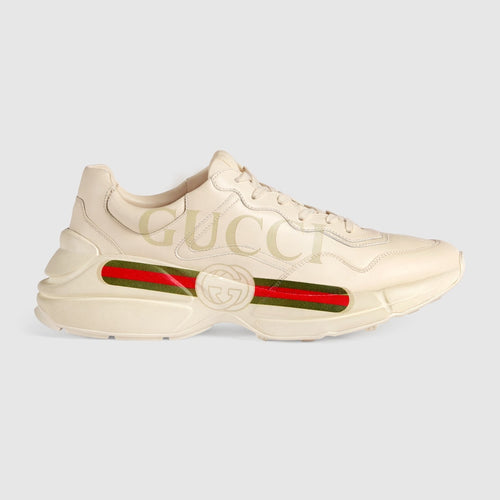 Baskets En Cuir Rhyton Avec Logo Gucci Pour Homme - Luxery Shop