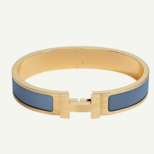 Hermès - Bracelet Clic HH Or Bleu Turquin Mat — image 1