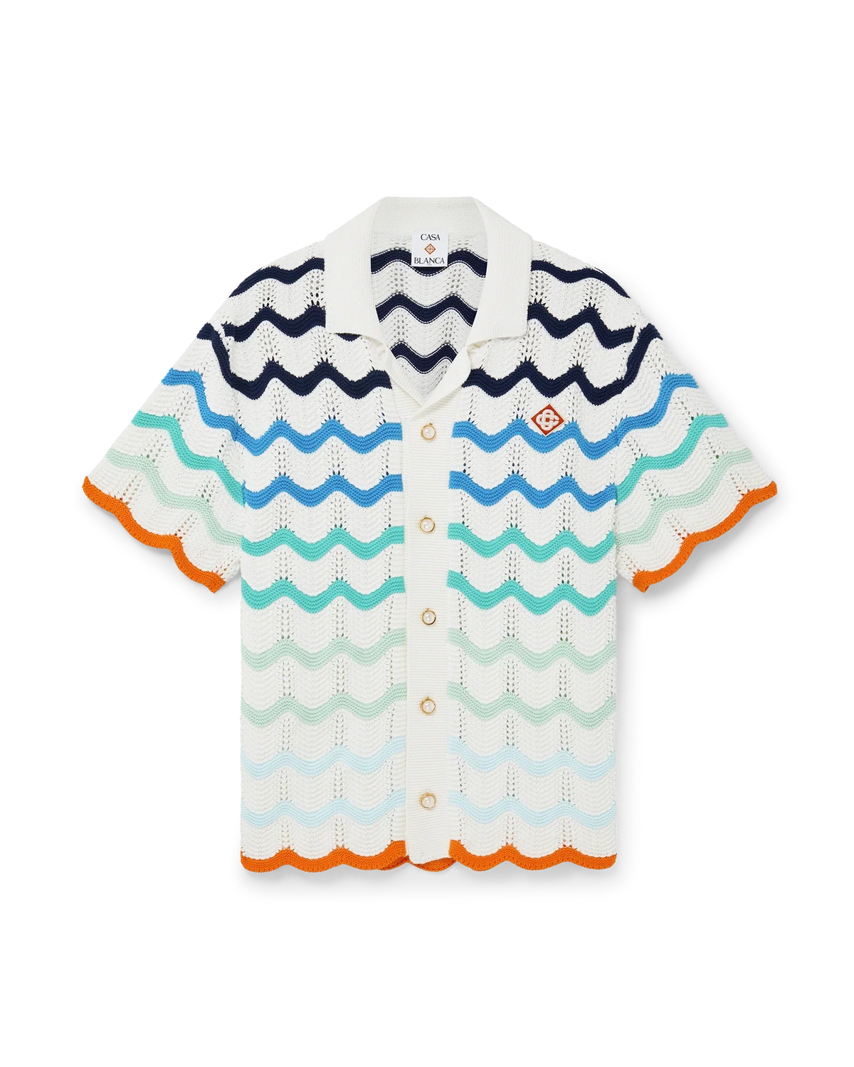 Gradient Wave Crochet Shirt — image 1