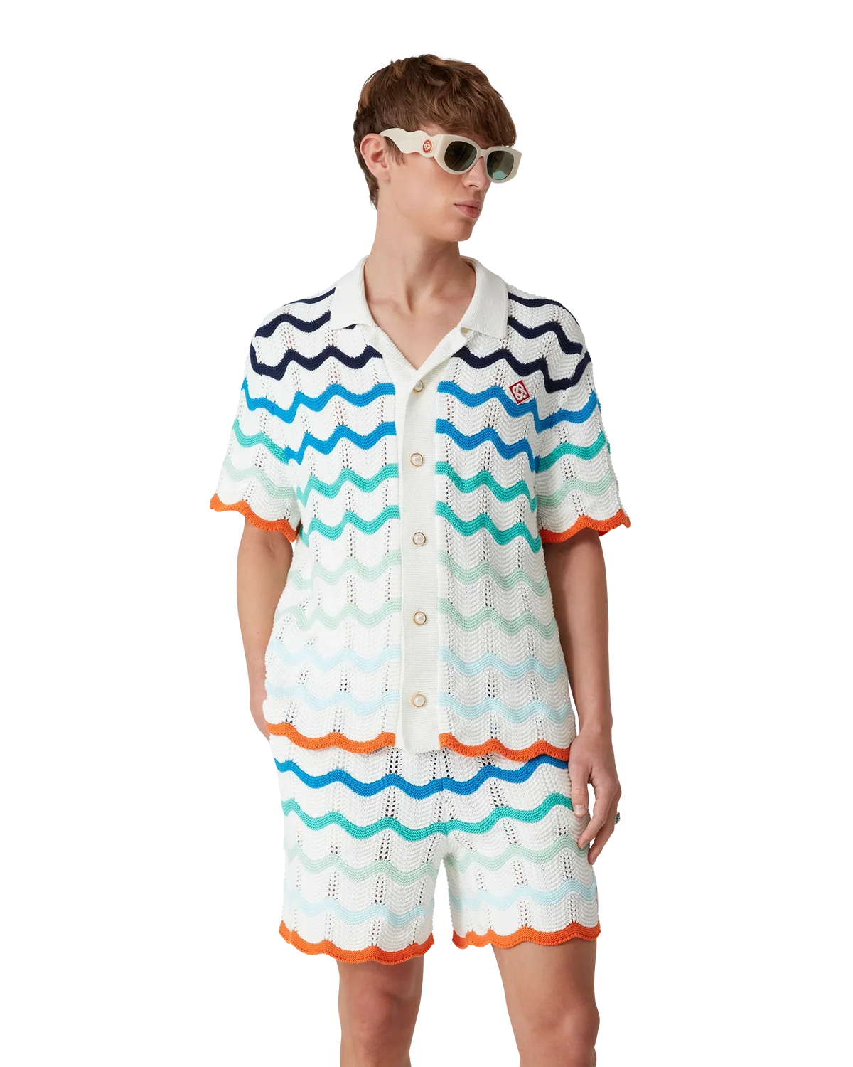 Gradient Wave Crochet Shirt — image 4