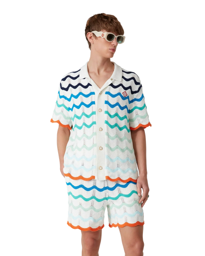 Gradient Wave Crochet Shirt — image 4